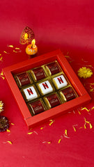 Customised Red Happy Diwali Box (9 pcs)