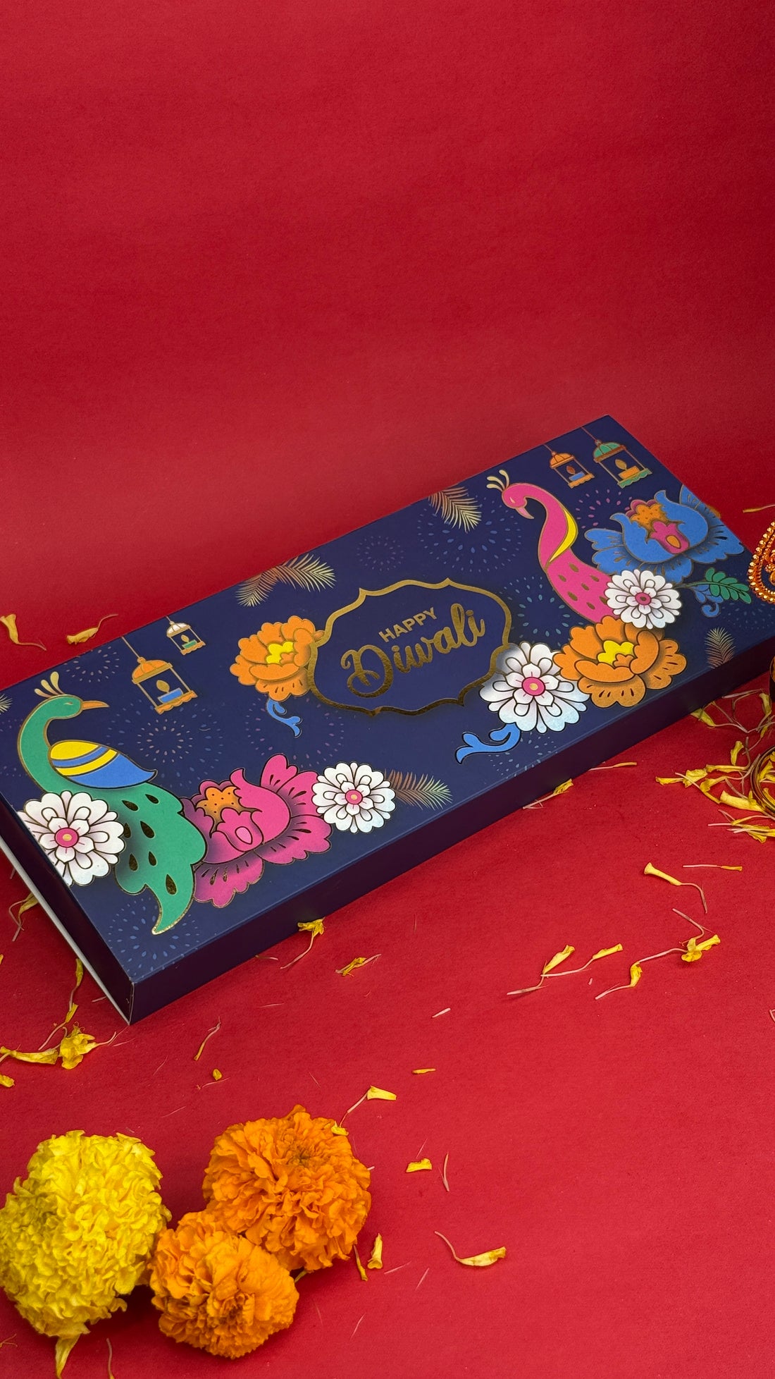 Customised Blue Happy Diwali Themed Box (12 pcs)