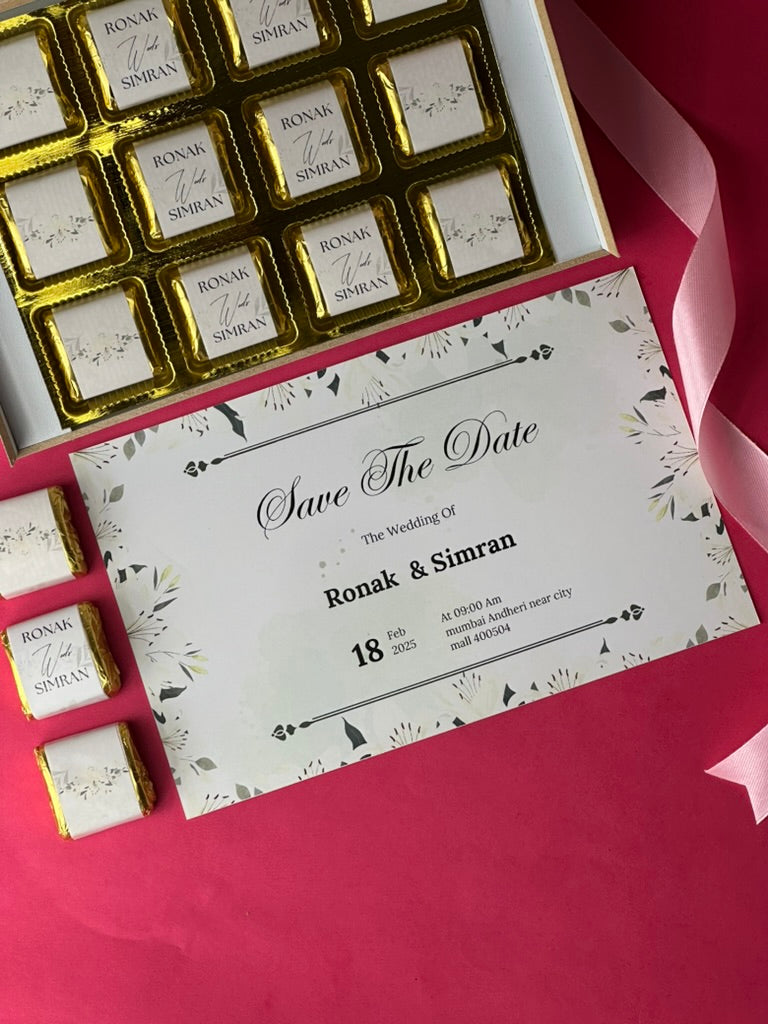 Personalised Wedding Chocolate box (12 Chocolate)