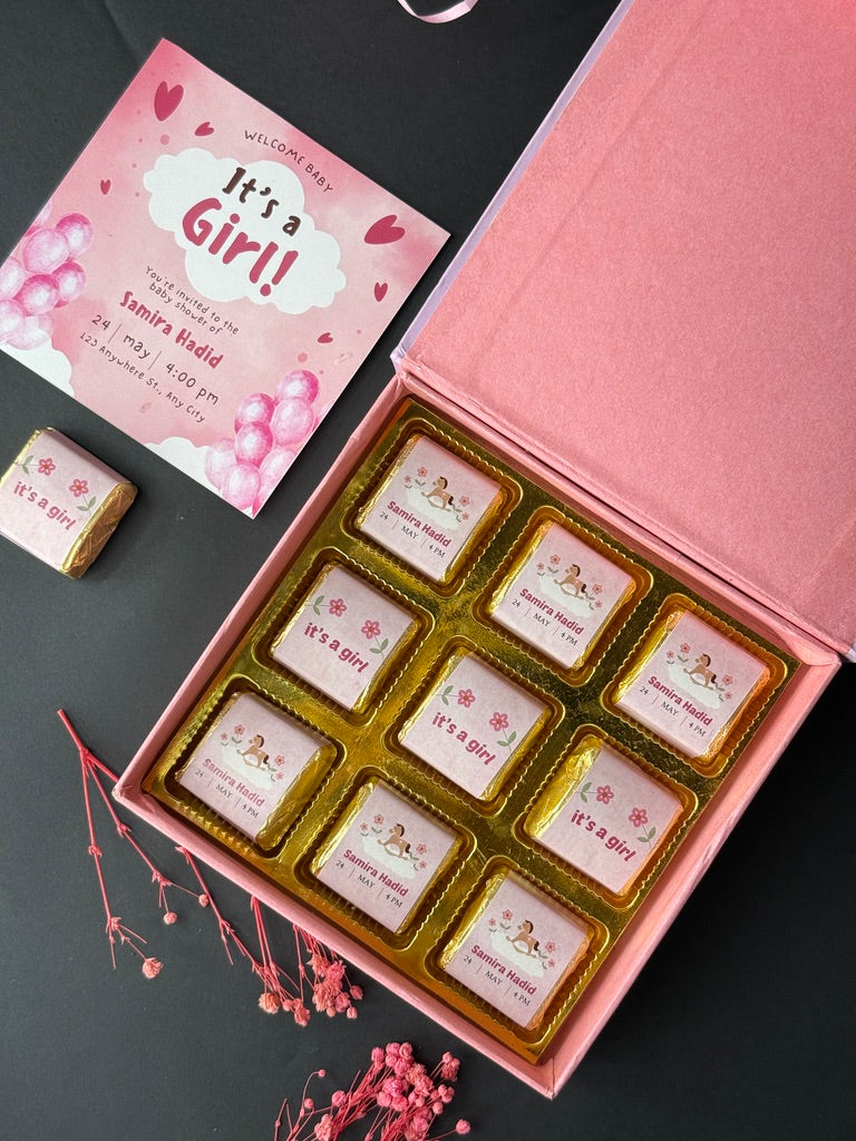 It's a girl with Personalised everything  (9pcs)