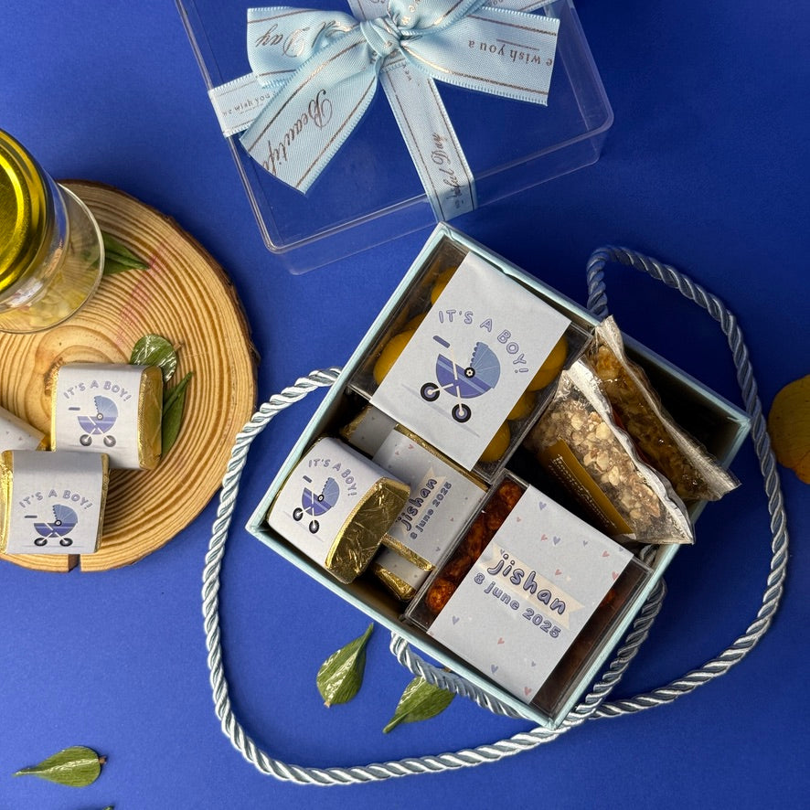 Customised White Floral Box Chocolates for Birthday Occasion