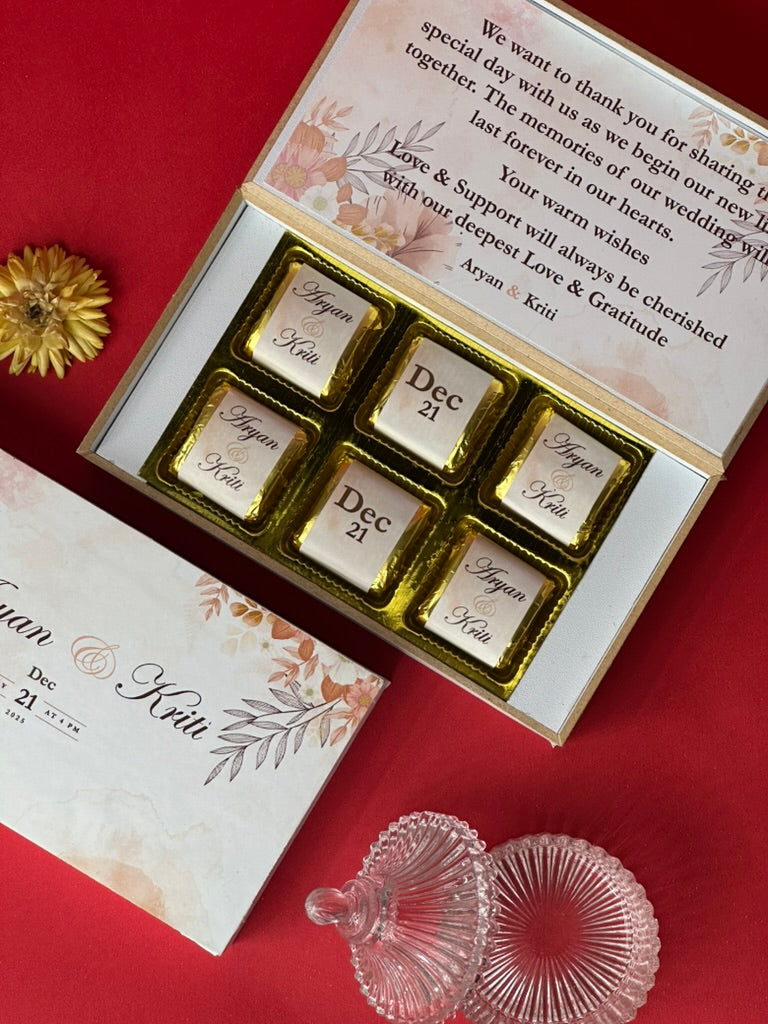 Personalised Wedding Chocolate box (6 Chocolate)