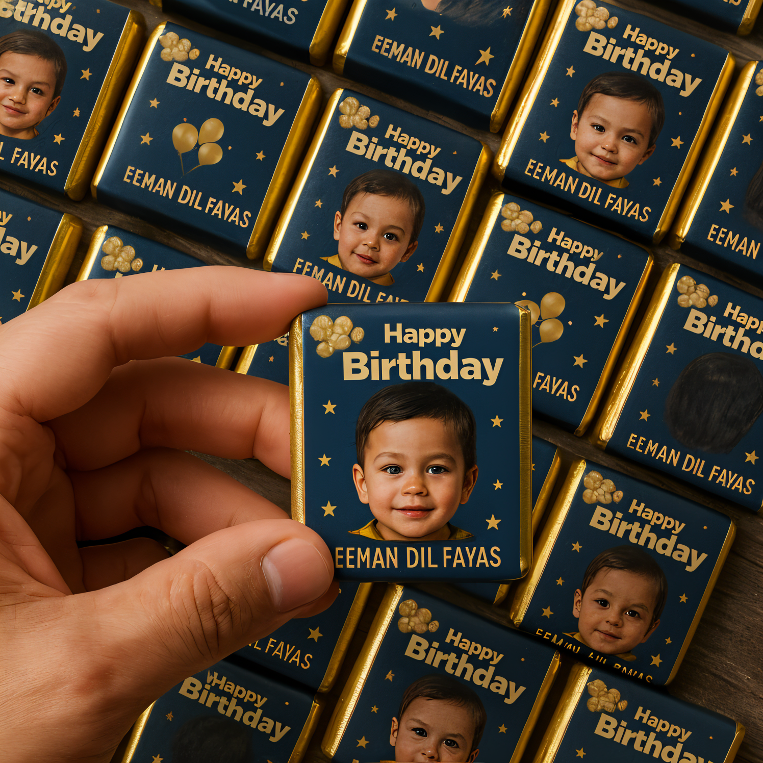 Customised Name & Photo Chocolate for Birthday