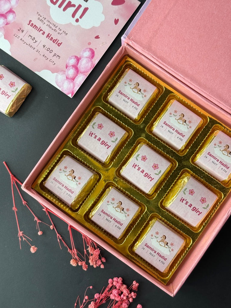 It's a girl with Personalised everything  (9pcs)