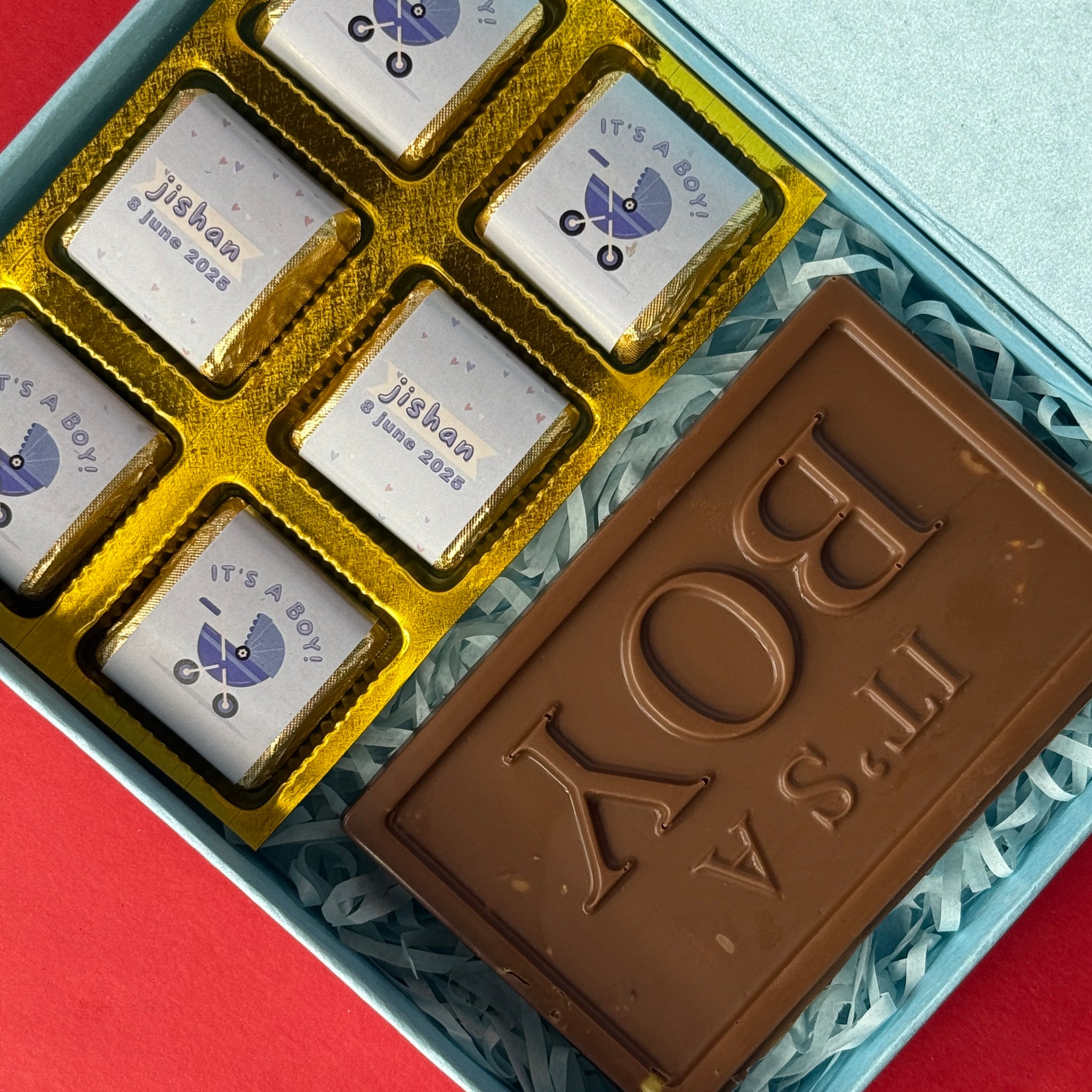 It's a Boy with a big chocolate bar