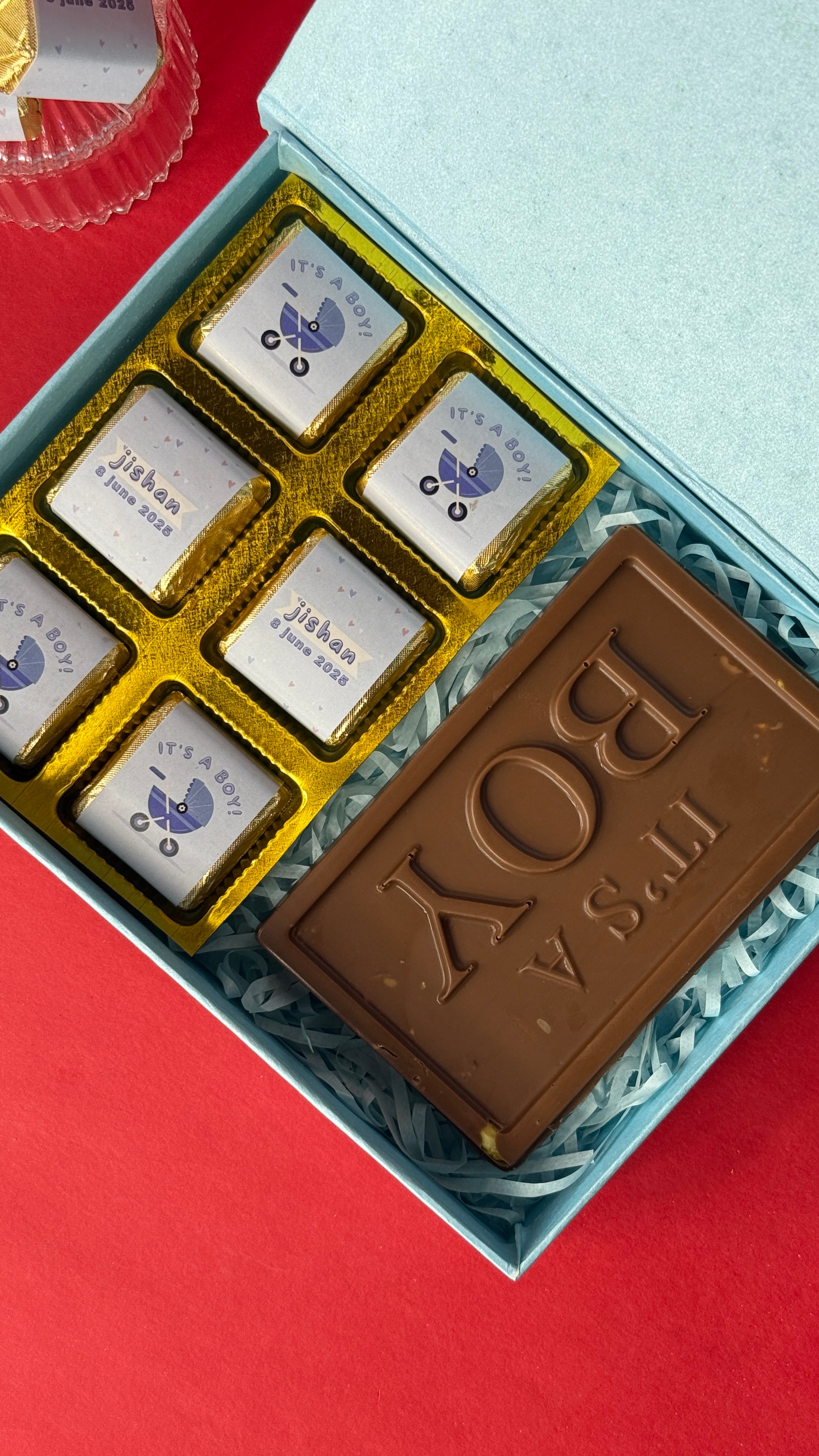 It's a Boy with a big chocolate bar