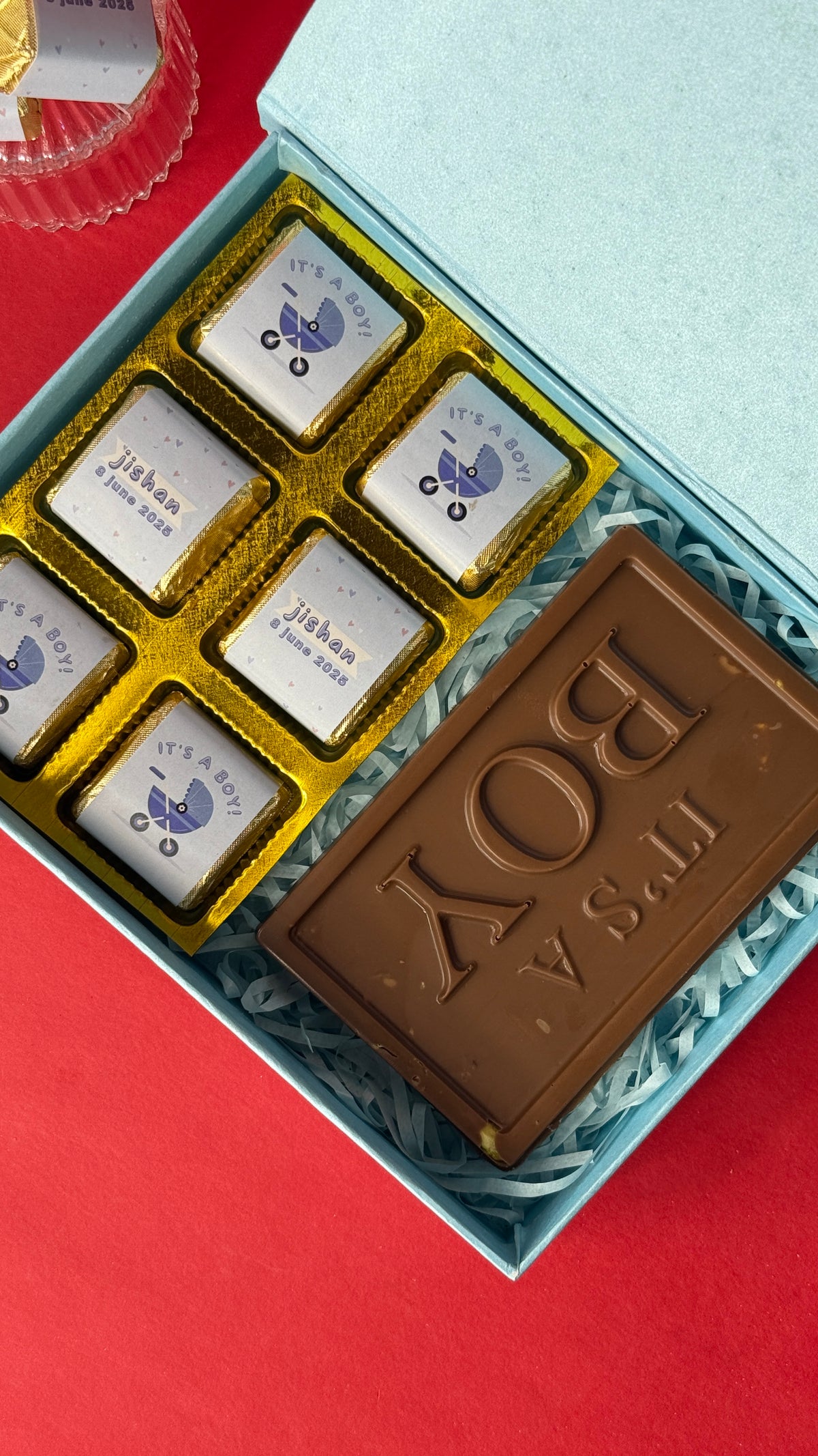 It's a Boy with a big chocolate bar
