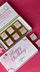 Pink Design Personalised Chocolate Box for Birthday (with Wrapped Chocolates)