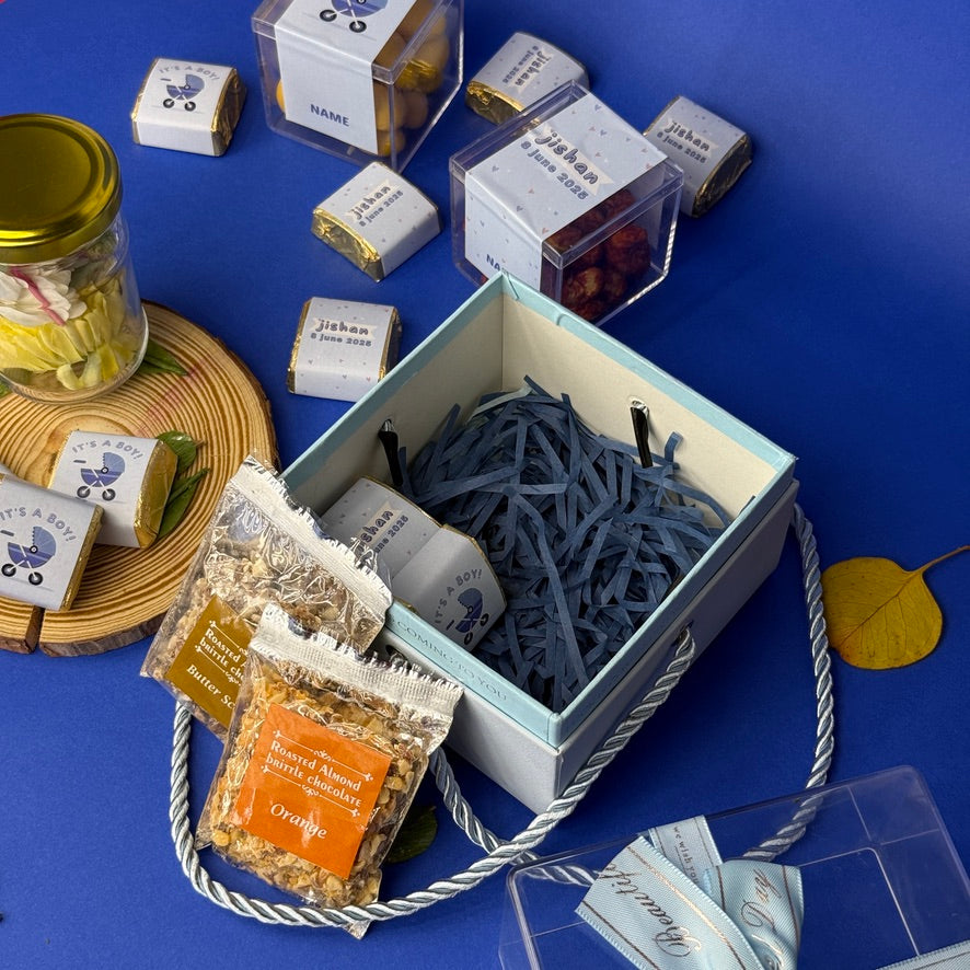 Customised White Floral Box Chocolates for Birthday Occasion