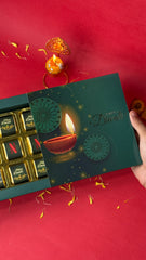 Customised Green Happy Diwali Box (9 pcs)